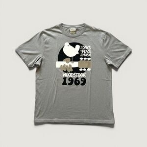 Vintage 55 Woodstock 1969 Graphic T-Shirt Gray SZ XL 3 Days of Peace & Music Tee